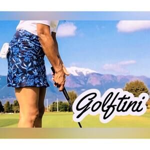Golftini Womens Golf Skort XS Blue Floral Ruffled Pull On UPF 30 Protection